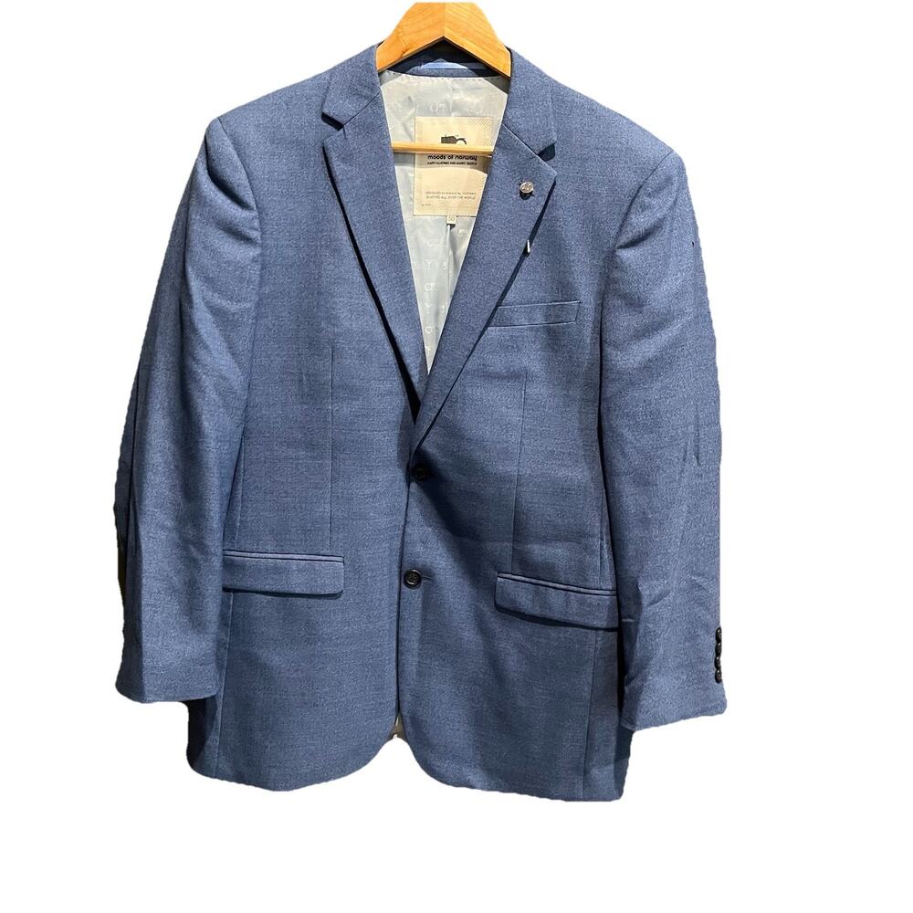 Moods of Norway Blue Men's‎ Wool Sports Blazer Size 50 (US 40)